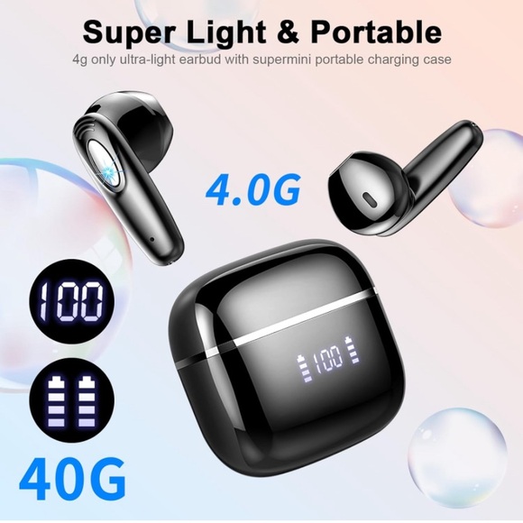 Wireless Earbud, Bluetooth Headphones 5.3 Built in 4 ENC, GREEN - Picture 6 of 13